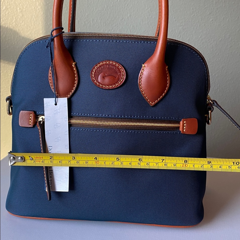 Dooney & Bourke Navy Blue and Brown Satchel - Picture 4 of 7